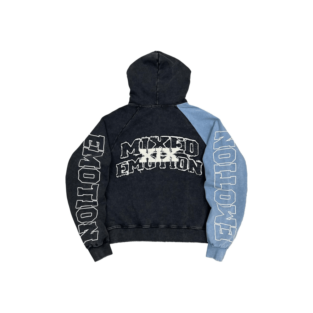 Mixed Emotion Blue Split Decision Hoodie - Hype World