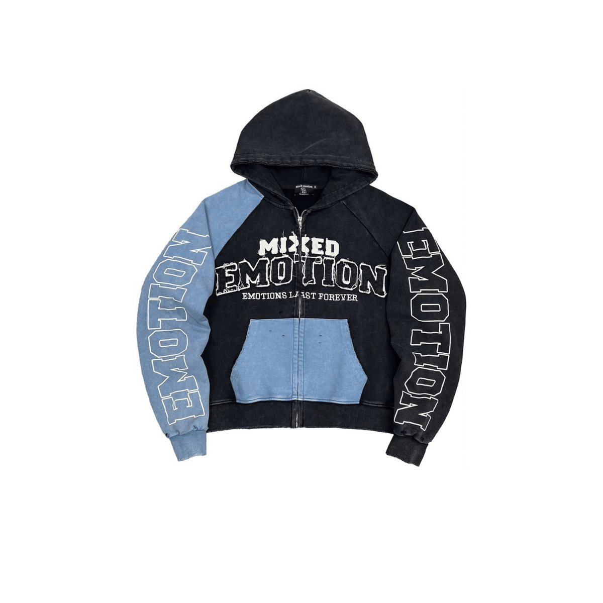Mixed Emotion Blue Split Decision Hoodie - Hype World