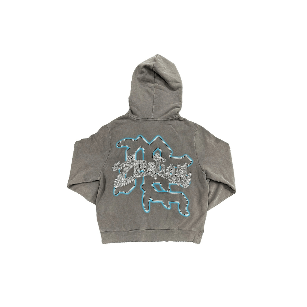 Mixed Emotion Rhinestone Hoodie Grey - Hype World