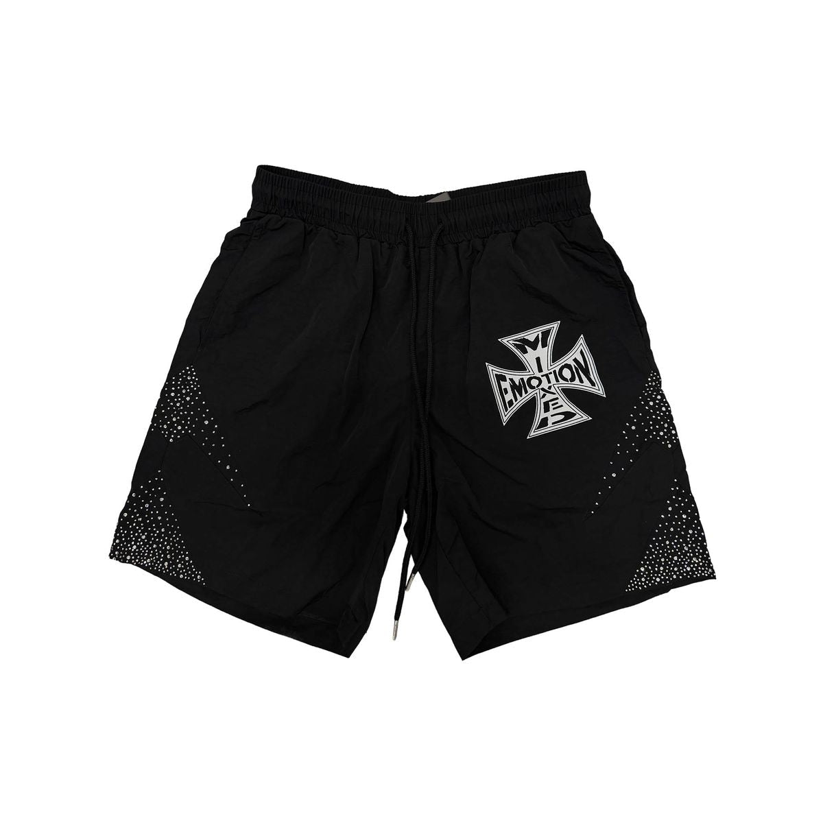 Mixed Emotions Black ‘Classic’ Nylon Shorts - Hype World