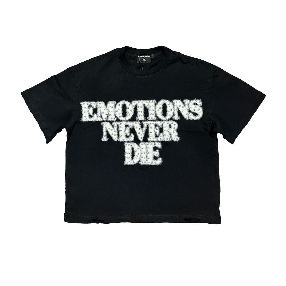 Mixed Emotions Black ‘End’ Rhinestone Tee - Hype World
