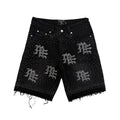 Mixed Emotions Black “ME” Rhinestone Denim Shorts - Hype World