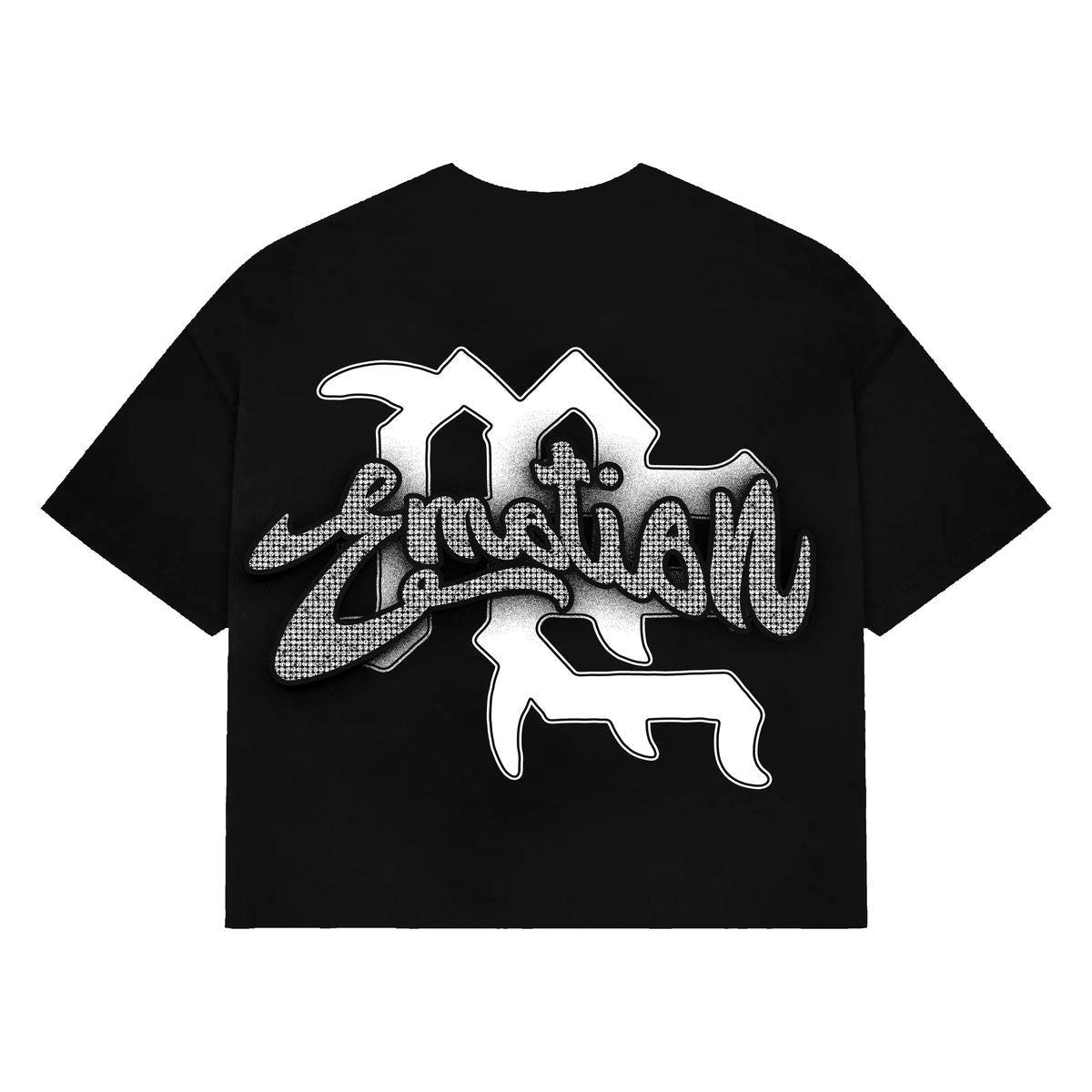 Mixed Emotions Black " Rhinestone" Cropped tee - Hype World