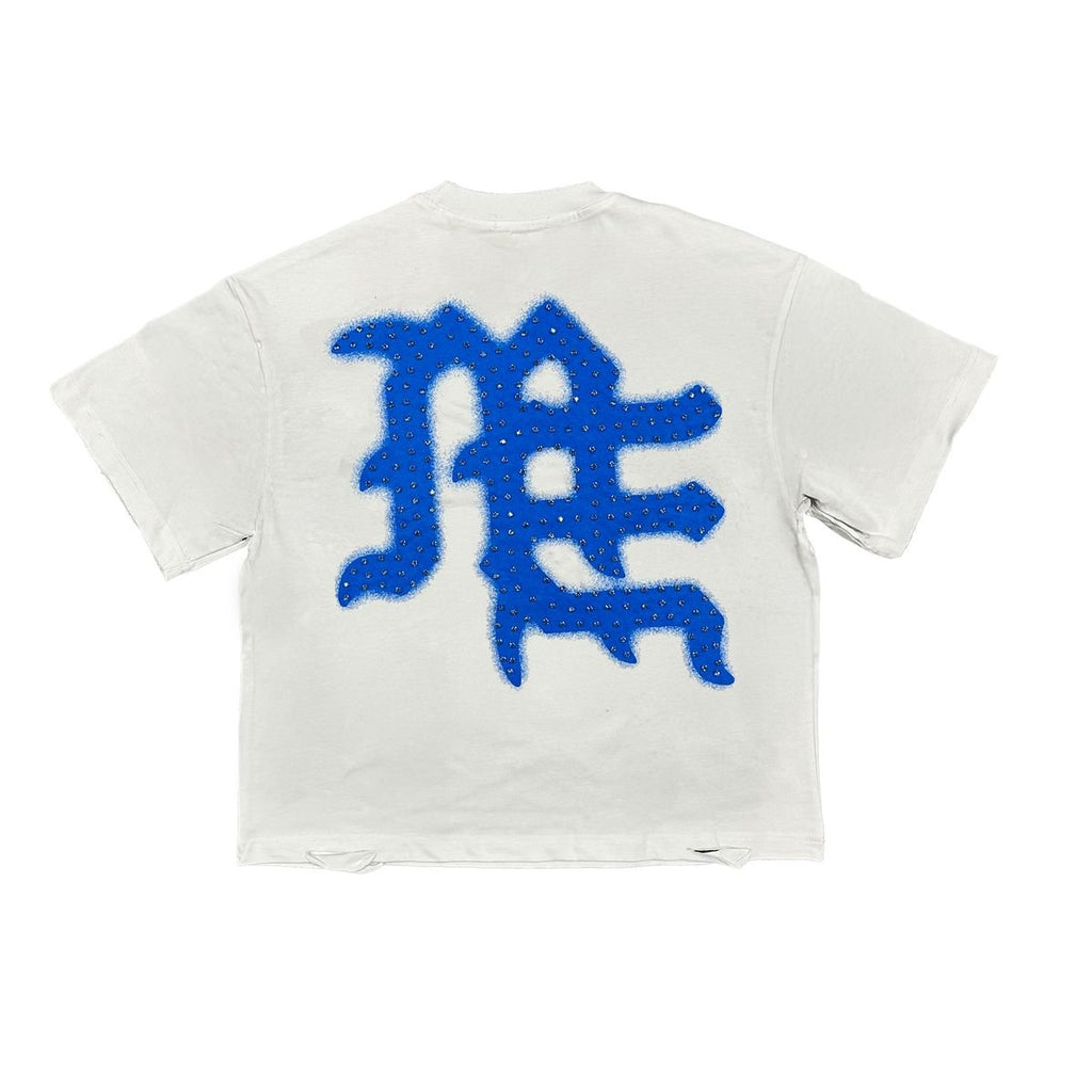 Mixed Emotions Blue ‘End’ Rhinestone Tee - Hype World