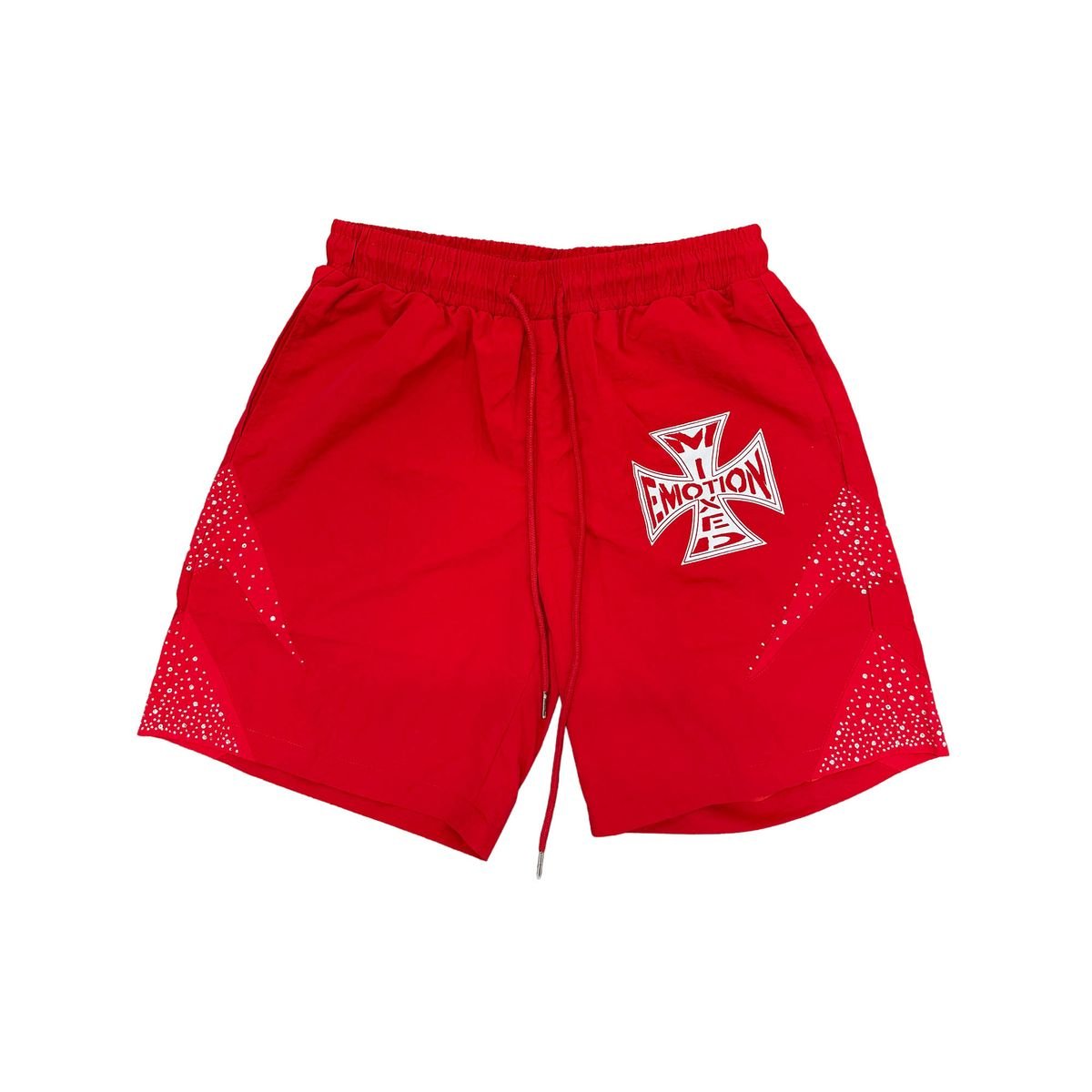 Mixed Emotions Red ‘Classic’ Nylon Shorts - Hype World