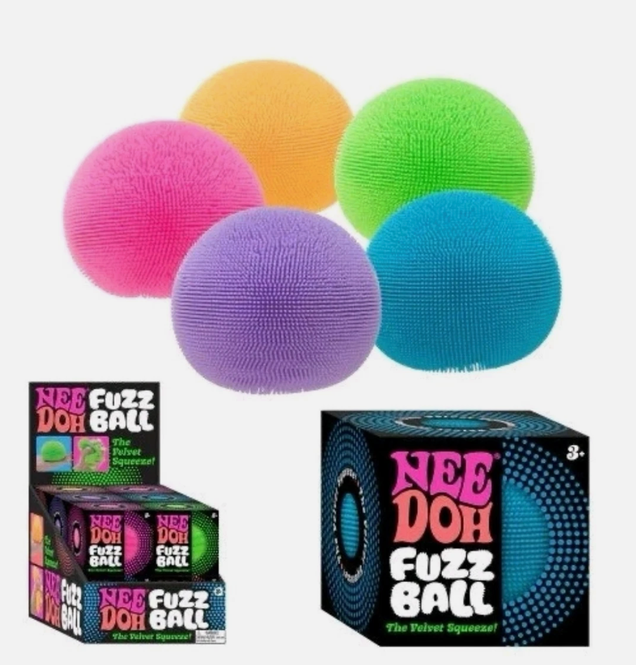 Nee Doh Fuzz Ball Velvet Squeeze Squishy (Color May Vary) - Hype World