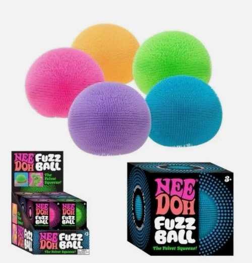 Nee Doh Fuzz Ball Velvet Squeeze Squishy (Color May Vary) - Hype World