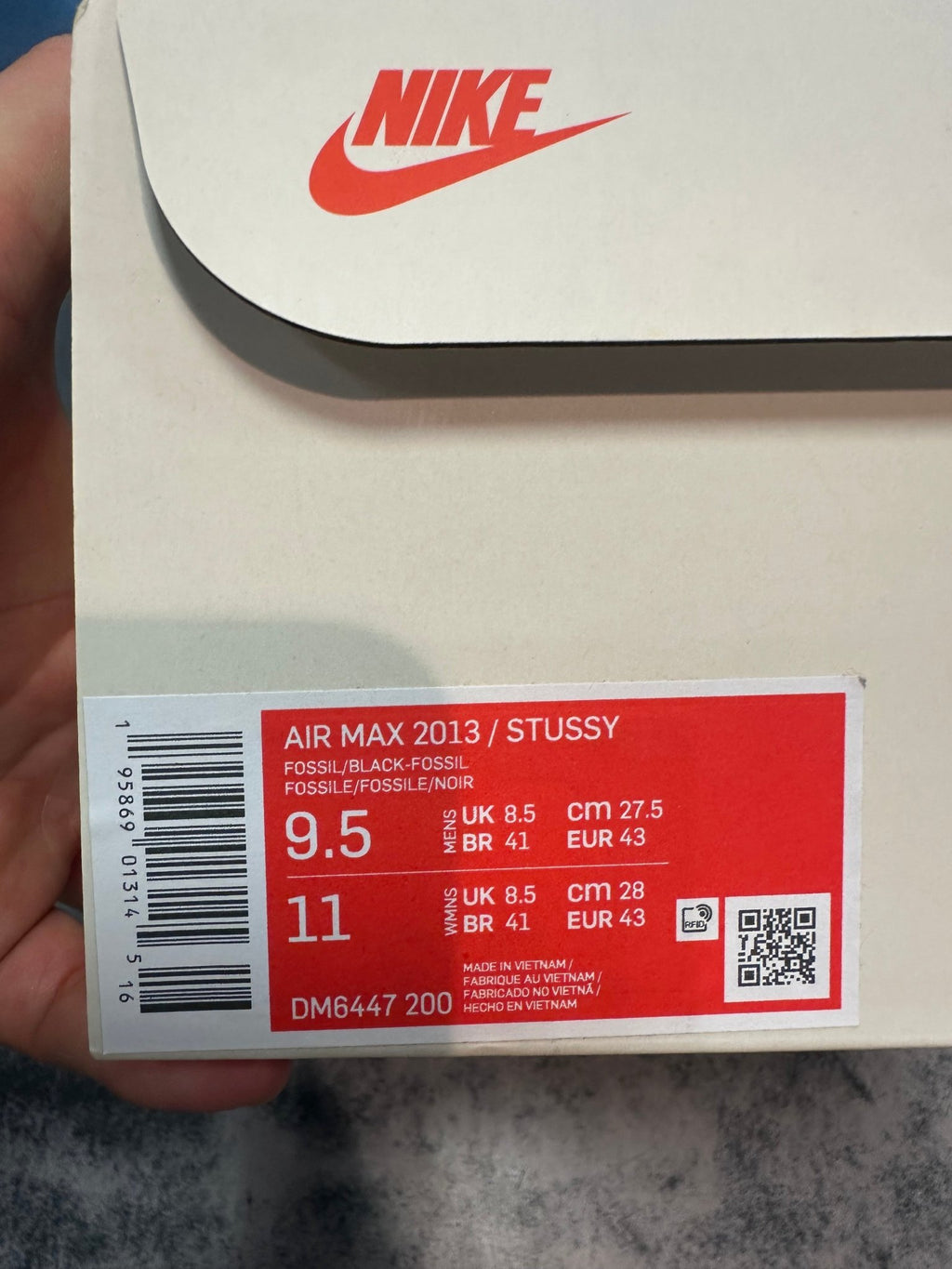 Nike Air Max 2013 Stussy Fossil Size 9.5 Preowned - Hype World