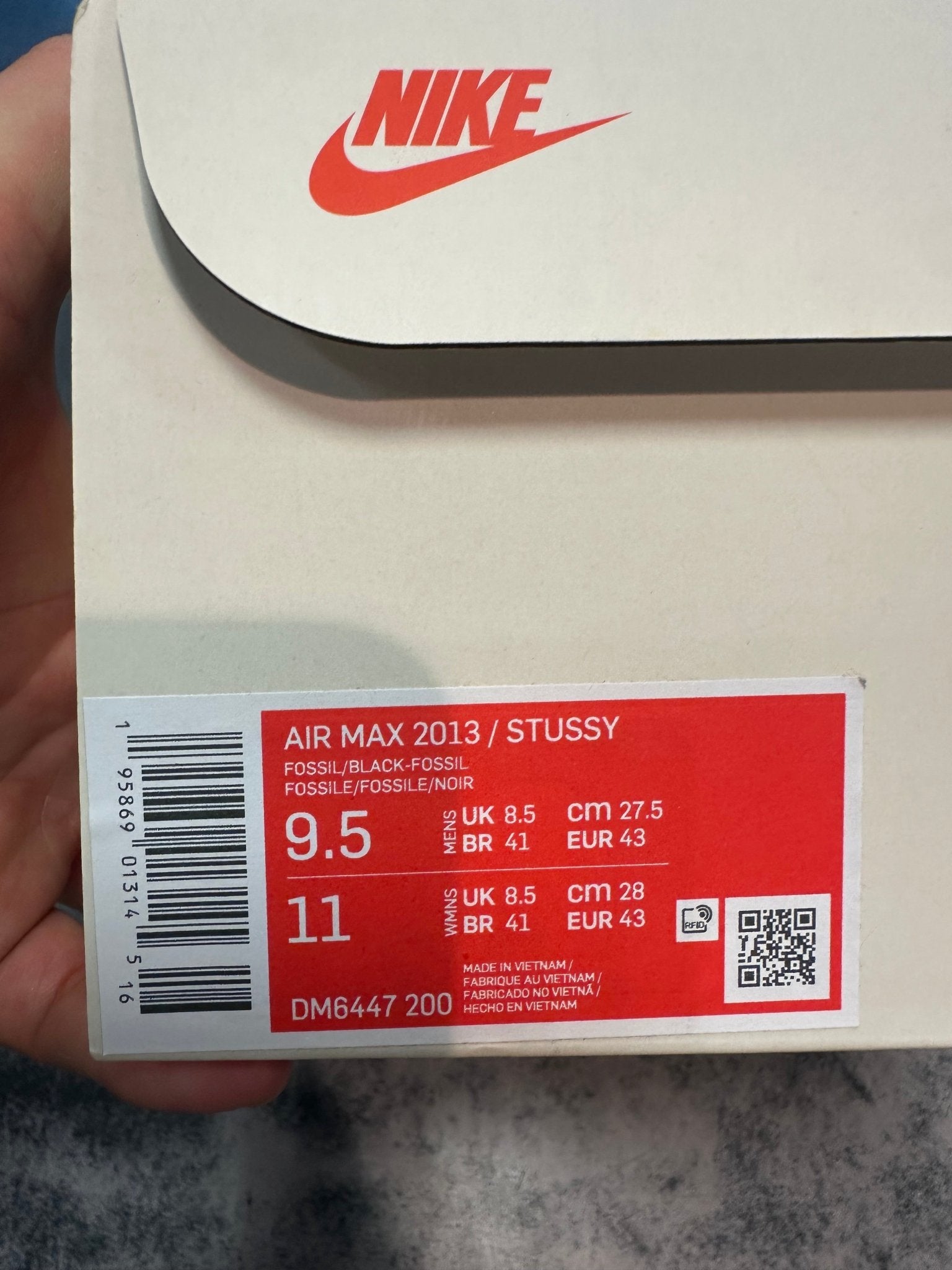 Nike Air Max 2013 Stussy Fossil Size 9.5 Preowned - Hype World