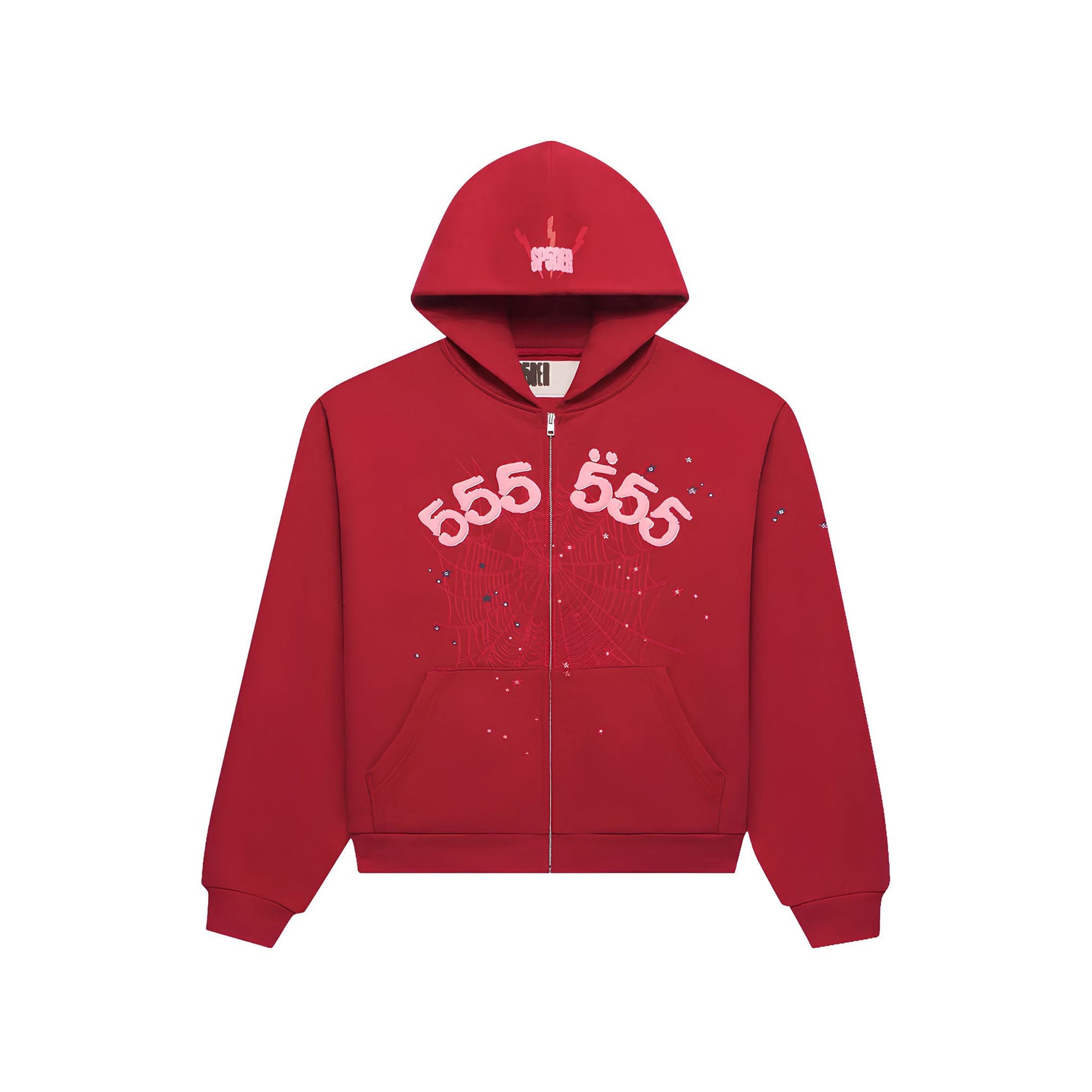 Sp5der Angel Number Zip Hoodie 'Merlot' - Hype World