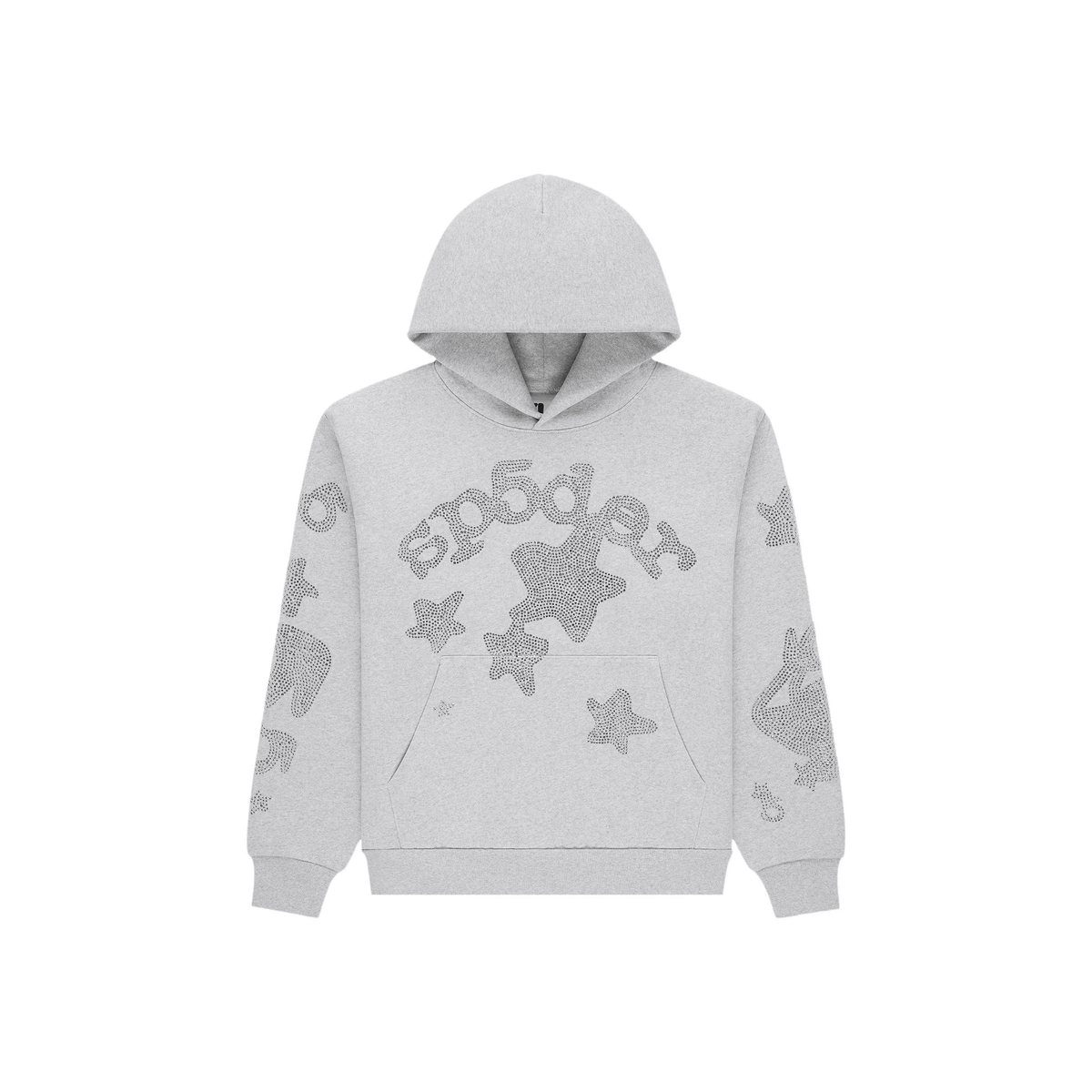 Sp5der Rhinestone Beluga Hoodie 'Heather Grey' - Hype World