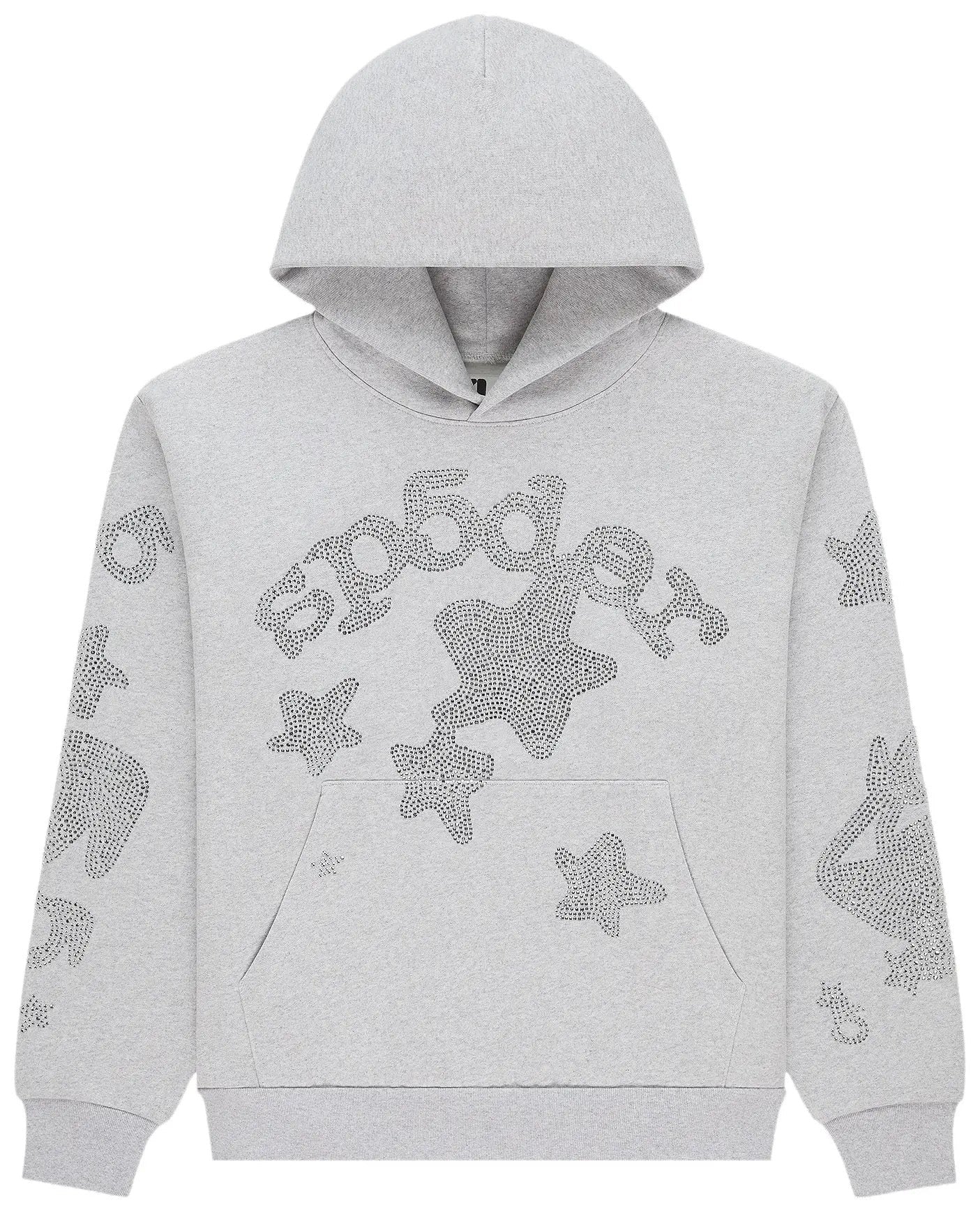 Sp5der Rhinestone Beluga Hoodie 'Heather Grey' - Hype World