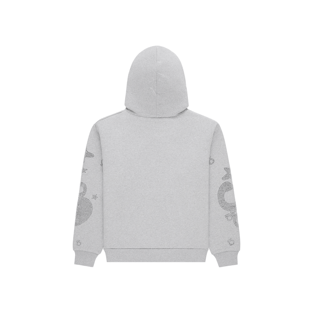 Sp5der Rhinestone Beluga Hoodie 'Heather Grey' - Hype World