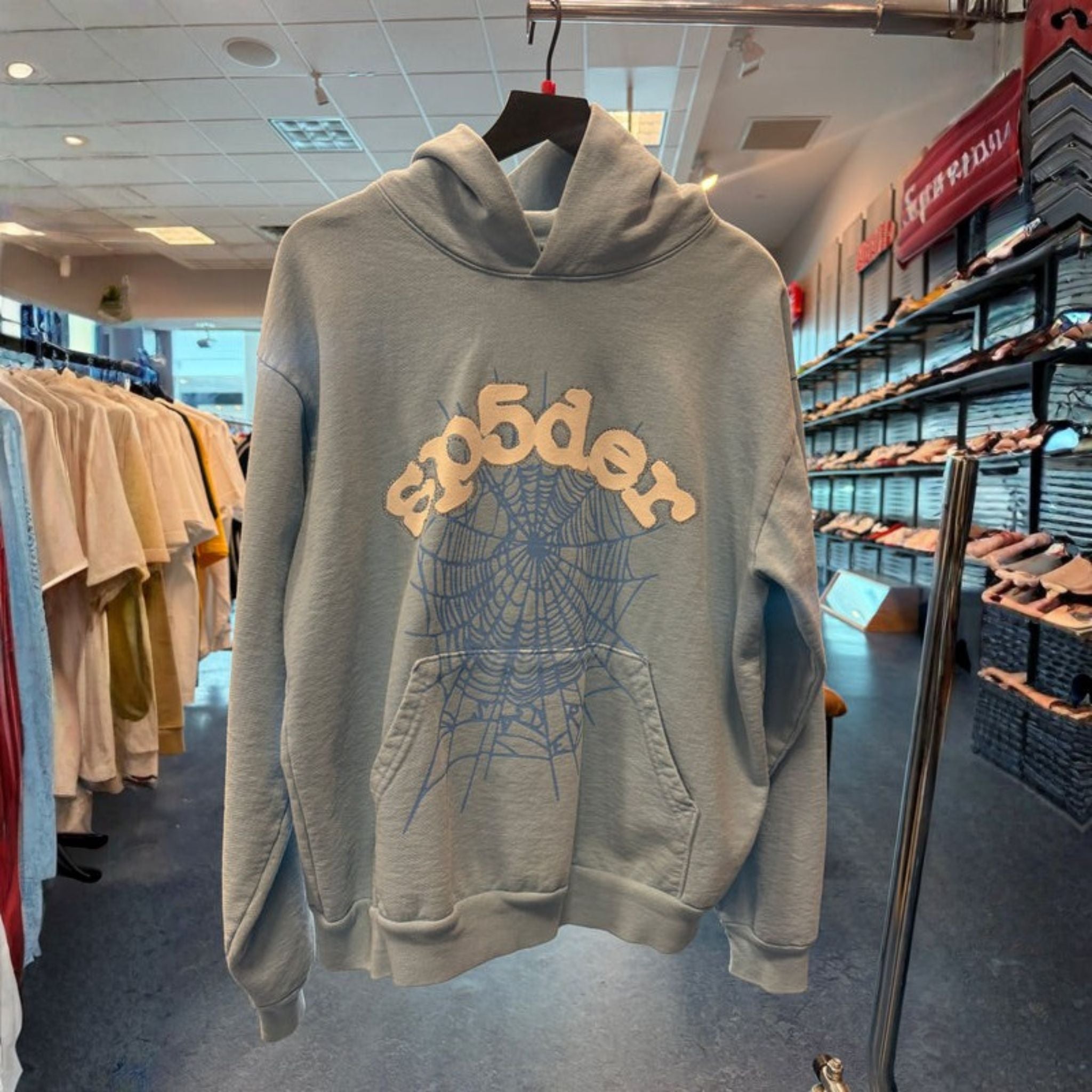 Sp5der Web Hoodie Sky Blue Size L (Tried On) - Hype World
