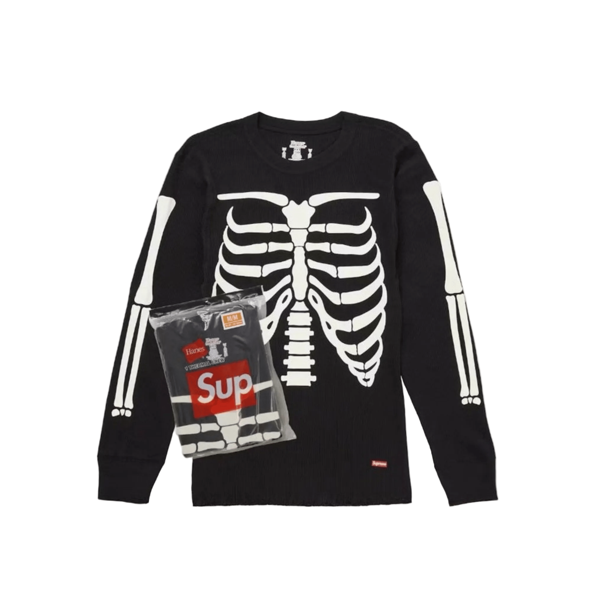 Supreme Hanes Bones Thermal Crew FW25 (1 Pack) Black - Hype World
