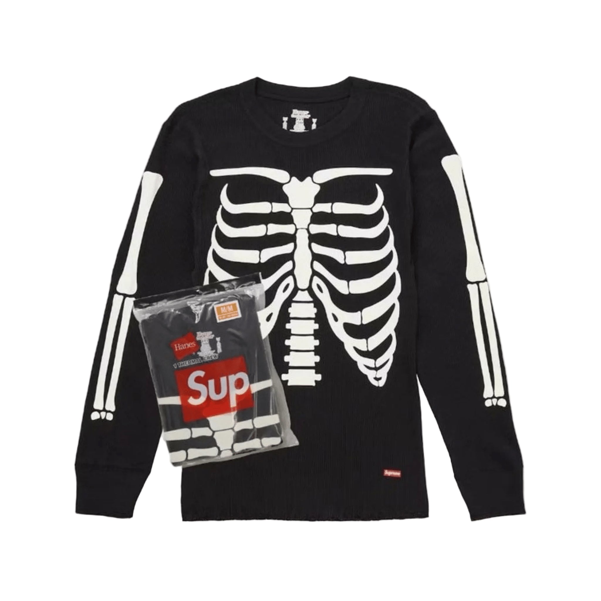 Supreme Hanes Bones Thermal Crew FW25 (1 Pack) Black - Hype World