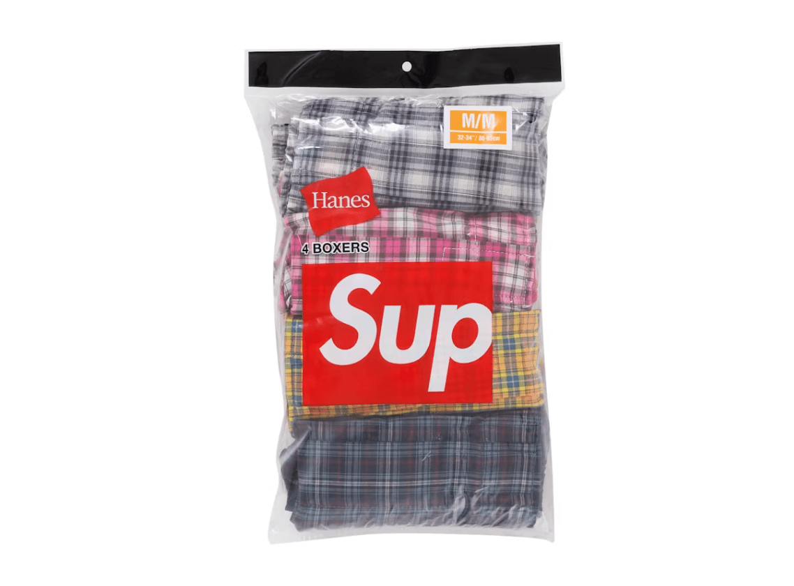 Supreme Hanes Plaid Boxers (4 Pack) Multicolor - Hype World