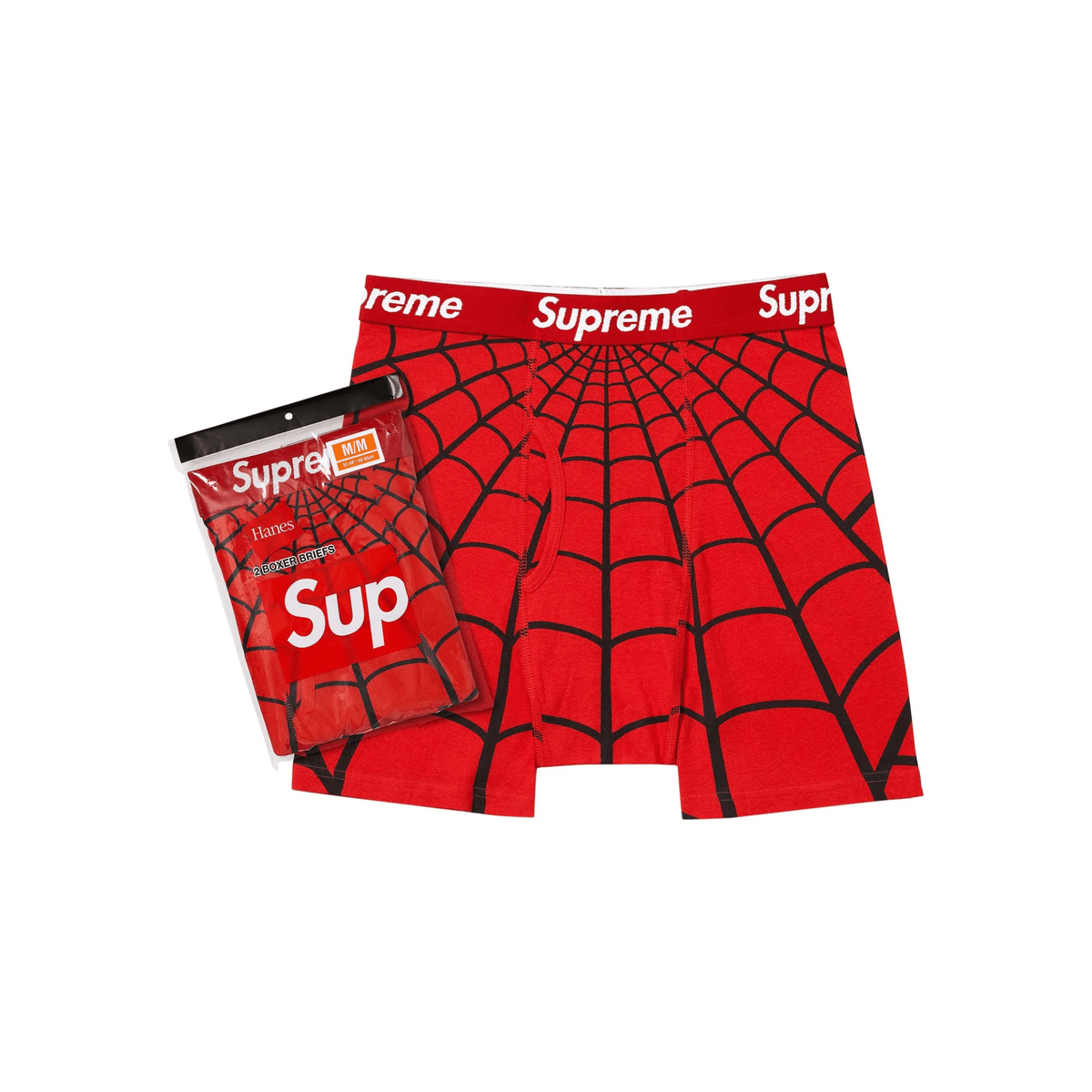 Supreme Hanes Spider-Man Boxer Briefs (2 Pack) Red - Hype World