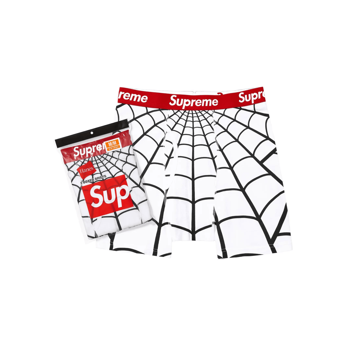 Supreme Hanes Spider-Man Boxer Briefs (2 Pack) White - Hype World