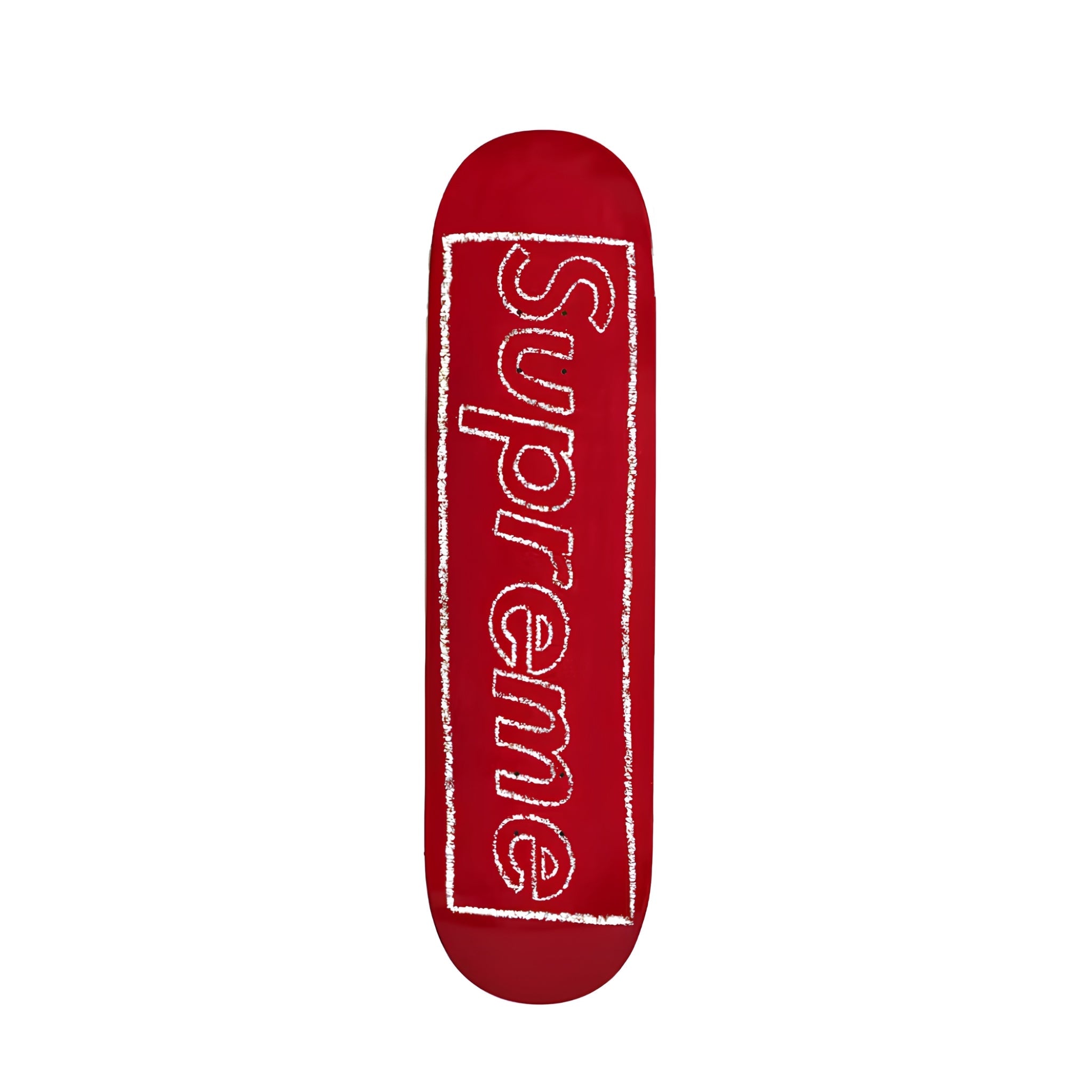 Supreme KAWS Chalk Logo Skateboard Deck "Red" (Displayed) - Hype World