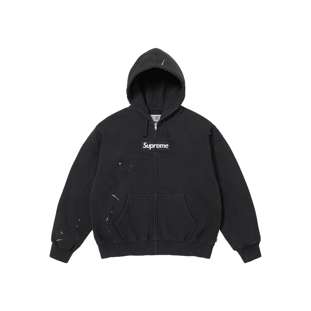 Supreme MM6 Maison Margiela Box Logo Zip Up Hooded Sweatshirt Black - Hype World