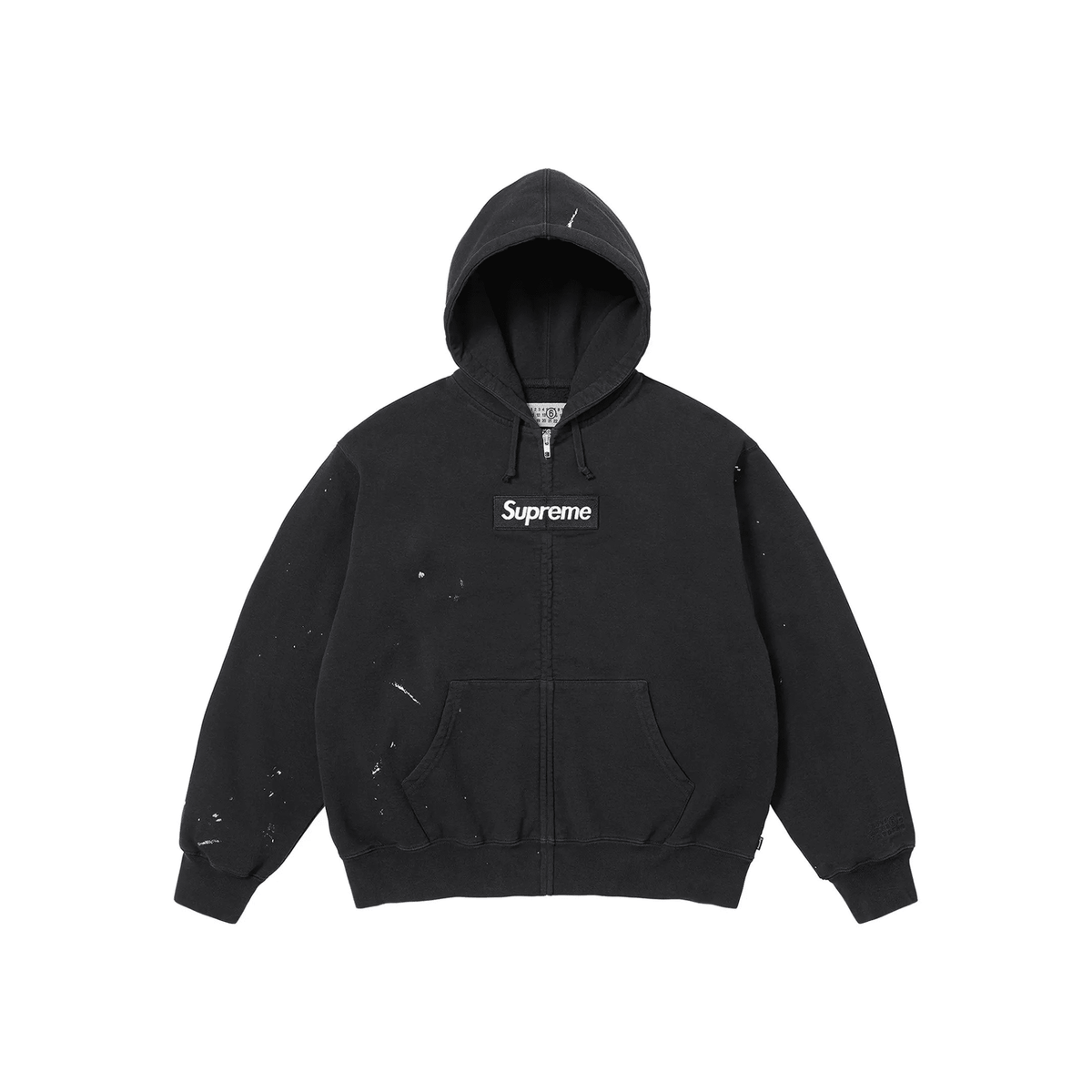 Supreme MM6 Maison Margiela Box Logo Zip Up Hooded Sweatshirt Black - Hype World