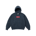 Supreme MM6 Maison Margiela Box Logo Zip Up Hooded Sweatshirt Navy - Hype World