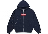 Supreme MM6 Maison Margiela Box Logo Zip Up Hooded Sweatshirt Navy - Hype World