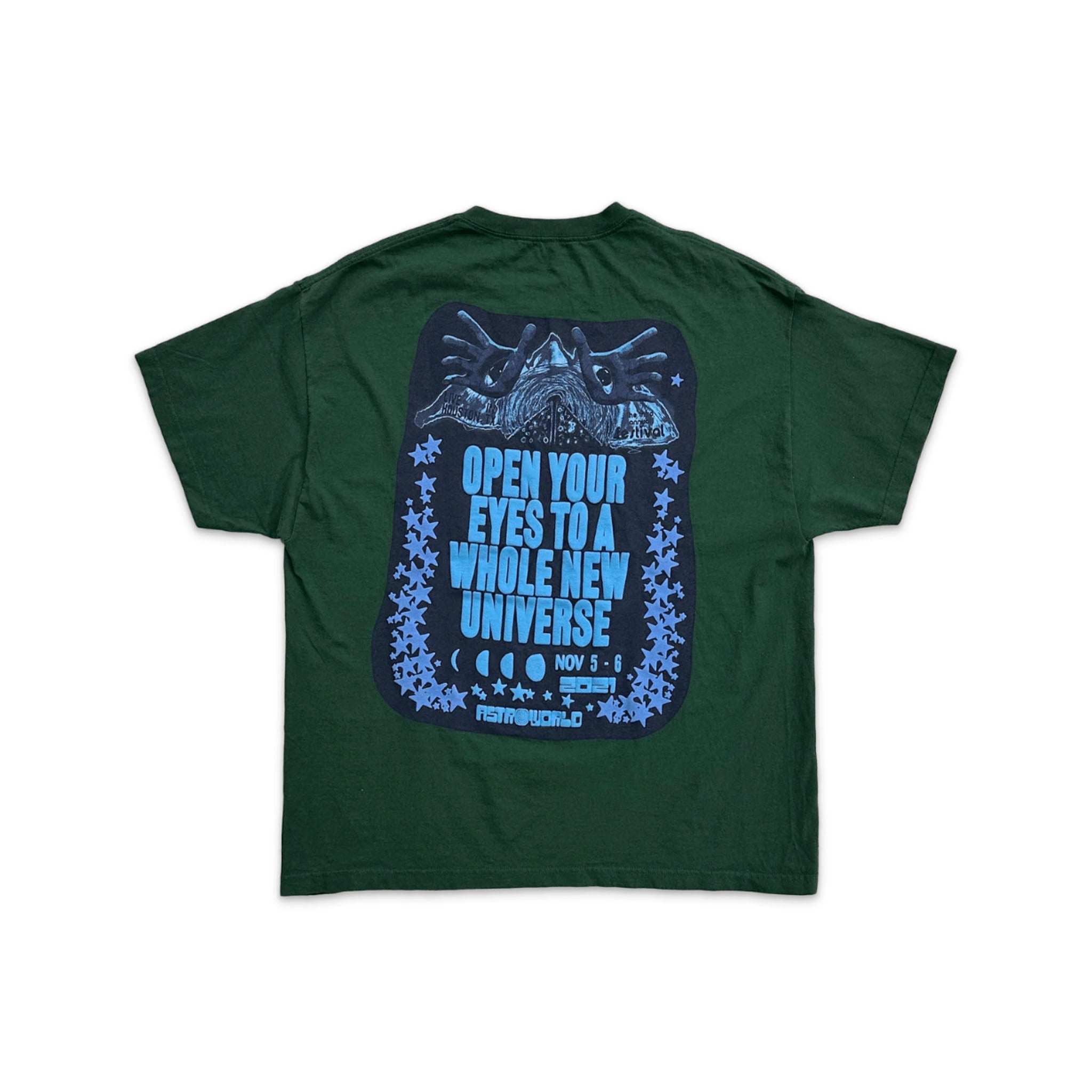 Travis Scott Astroworld 2021 Open Your Eyes Tee "Green" - Hype World