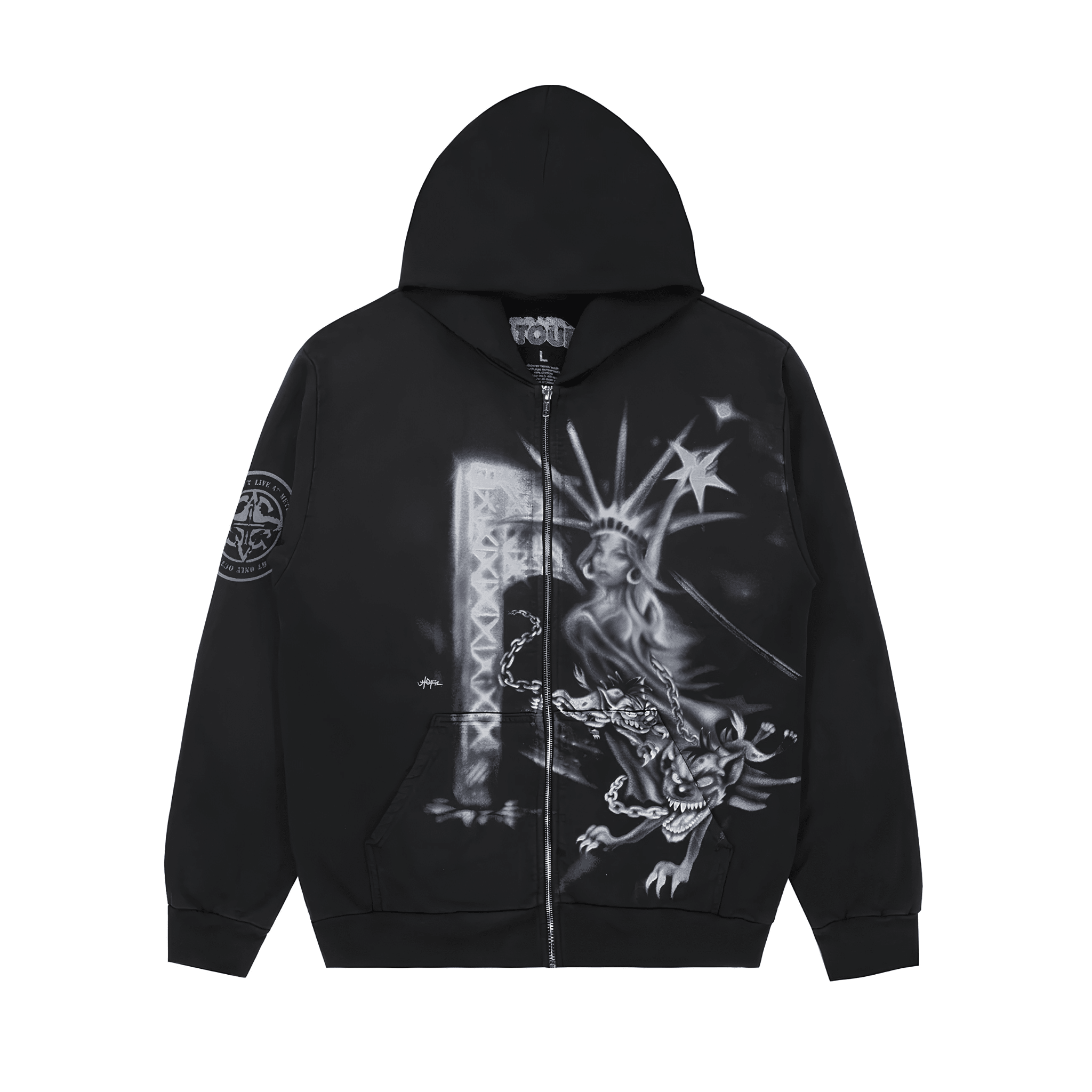 Travis Scott Zip Up Hoodie Metlife “Liberty” – Hype World